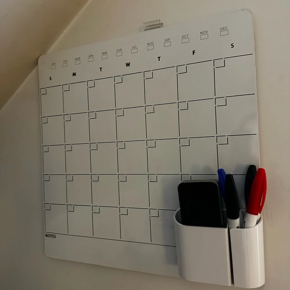 Whiteboard Monthly Planner with Marker Set